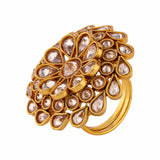 Classic Kundan Floral Copper Ring