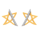 Gold Plated Star-Shape Ear Studs Made With Swarovski Zirconia