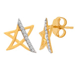 Gold Plated Star-Shape Ear Studs Made With Swarovski Zirconia