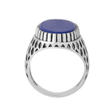 Stylish Milestone Ring with Blue Stone