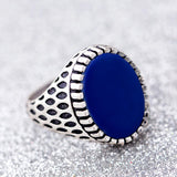 Stylish Milestone Ring with Blue Stone