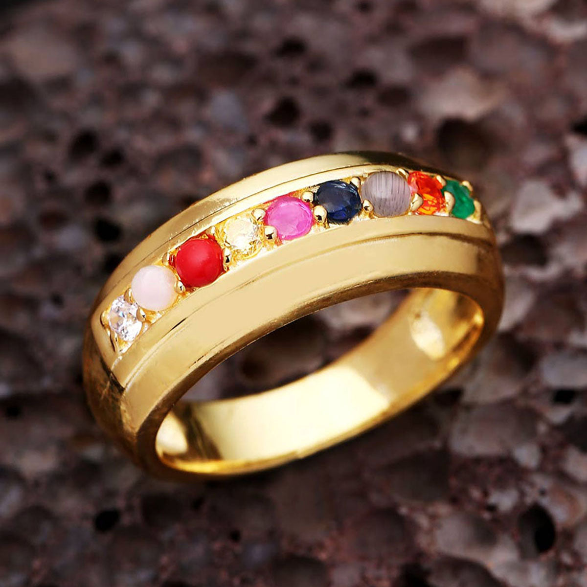 Navir Ring Sleek Navratan Ring – VOYLLA