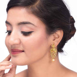 Gold Plated Filigree Drop Earrings