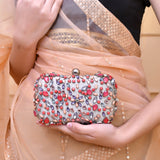 Trendy Bags Coloured Stones Clutch