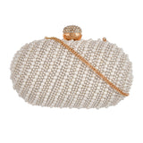 Trendy Bags White Pearls Clutch