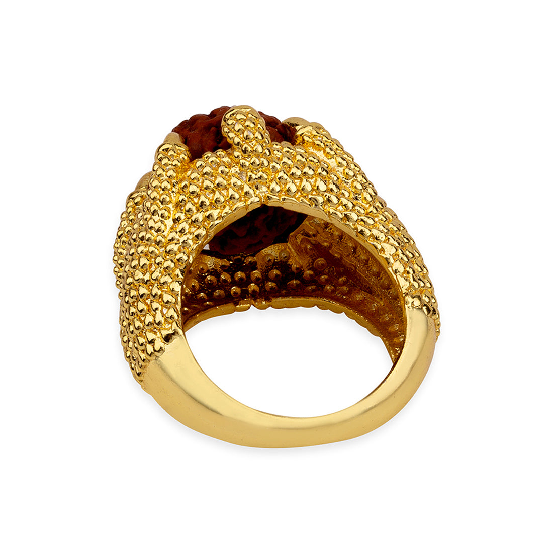 OM Design Rudraksha Trishul Damroo Designer Oxidized Silver Bahubali Shiva  Ring Unisex Cuff Ring