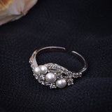 Brass Adjustable Embellished Ring