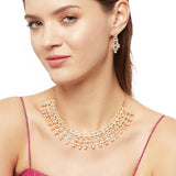 Sparkling Elegance Rose Gold Plated Glorious Necklace Set