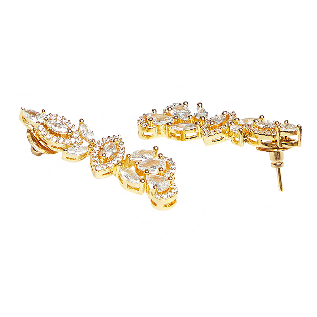 Sparkling Elegance Rose Gold Brass Necklace Set