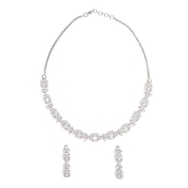 VOYLLA Women's Love Paradise Plated Butterfly Necklace Set - Silver Tone Butterfly Jewelry Gift