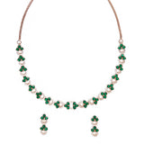 Green CZ Gems Adorned Sparkling Elegance Necklace Set