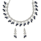 Sparkling Elegance Blue and White Zircons Adorned Necklace Set