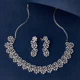 Triangle and Round Cut CZ Adorned Silver Plated Brass Jewellery Set