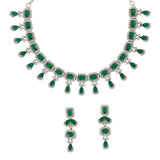 Attractive Necklace Set Studded With Green Stones
