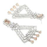 CZ Elegance Heavily Embellished Chandelier Earrings