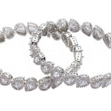 Pear Cut Cluster Setting Zircons Adorned Silver Plated Brass Bracelets