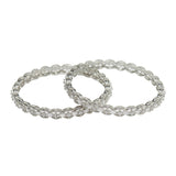 CZ Elegance Silver Plated Gems Embellished Bangles