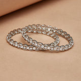 CZ Elegance Silver Plated Gems Embellished Bangles