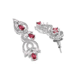 CZ Elegance Red and White Zircons Jewellery Set