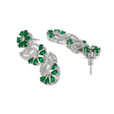 CZ Elegance Green and White Zircons Jewellery Set