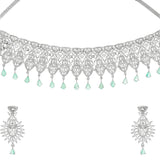 Sparkling Opulence Green Pear Cut Gems Jewellery Set