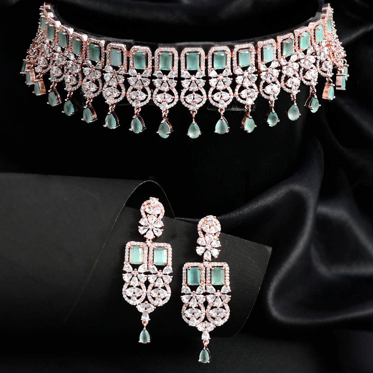 Sparkling Opulence Choker Cubic Zirconia Jewellery Set