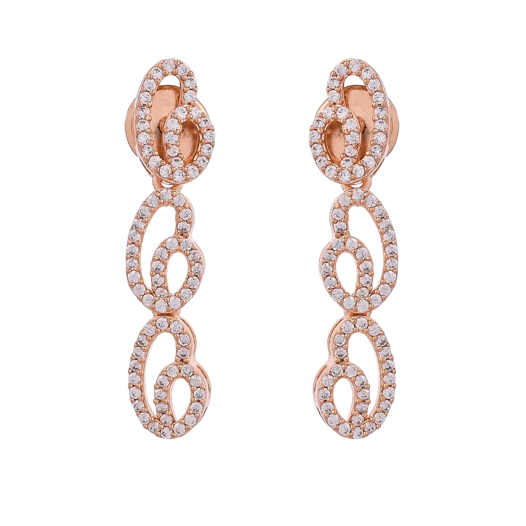 Sparkling Elegance Rose Radiance Curved Necklace Set