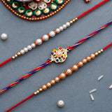 Set of 3
Pearl Beads Studded Thread Rakhi