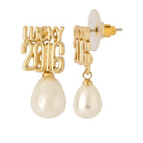 Lucky 2016 Studs With Pearl Hangings