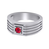 Sterling Silver Ring Embellished With Ruby