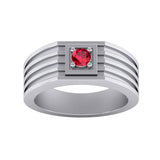 Sterling Silver Ring Embellished With Ruby