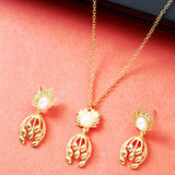 Delicate Yellow Gold Plated Pendant Set