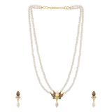 Tiny Lotus Brass Ombre Necklace Set