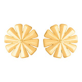 Round Gold Plated Earrings from Futuristic Spikes Collection