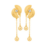 White n Gold Stars Geomatrix Earrings