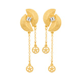 White n Gold Stars Geomatrix Earrings