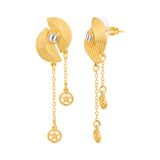 White n Gold Stars Geomatrix Earrings