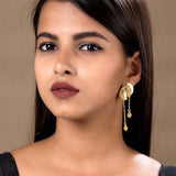 White n Gold Stars Geomatrix Earrings