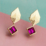 Pink Quartet Geomatrix Earrings
