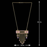 Blush Tassels Gems Studded Necklace
