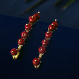 Blooming Beads Brass Drop Earrings