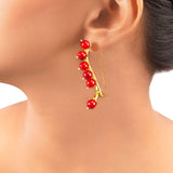 Blooming Beads Brass Drop Earrings