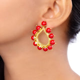 Blooming Beads Ethnic Brass Earrings