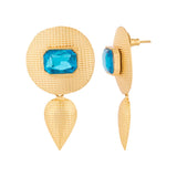 Blue Amun Shield Earrings