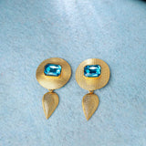 Blue Amun Shield Earrings