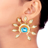 Blue Amun Circle Earrings