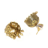 Bharatnatyam Drape Textured Jhumka Earrings