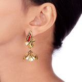 Bharatnatyam Drape Floral Inspired Drop Earrings