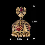 Bharatnatyam Drape Metal Embellishments Jhumka Earrings