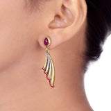Bharatnatyam Drape Pleated Pattern Earrings